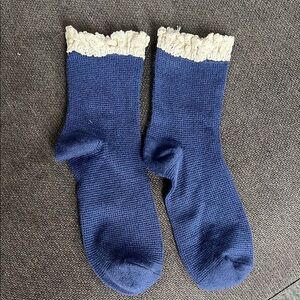 Free People Blue and Cream women’s Socks